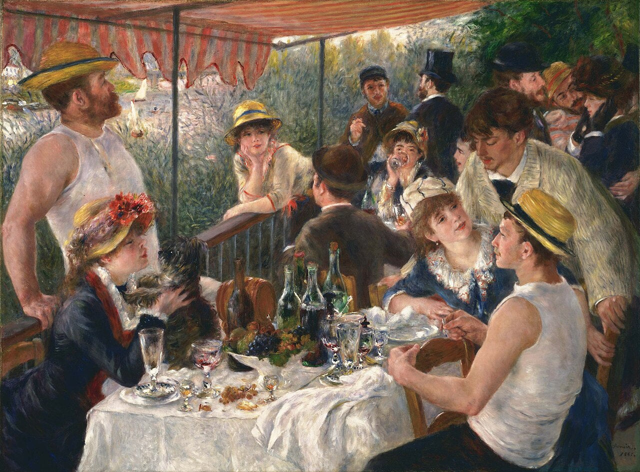 Collana con francobollo vintage Renoir - Luncheon of the Boating Party