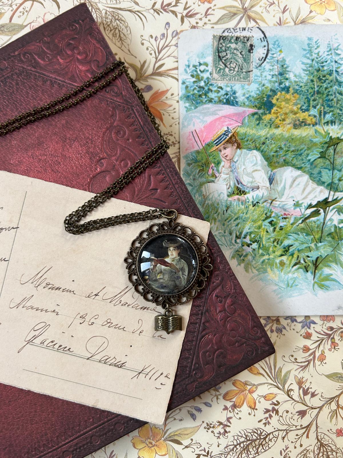Ciondolo Lettrice - con charm - Lady Nostalgia