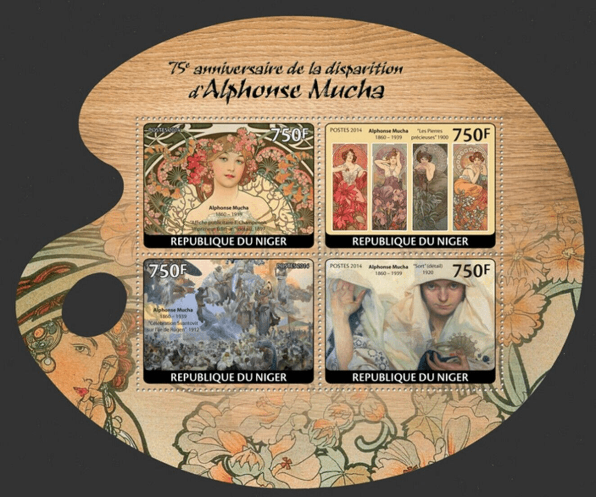 Collana Art Nouveau Alfons Mucha - Gioiello Vintage dal Design Orizzontale - Lady Nostalgia