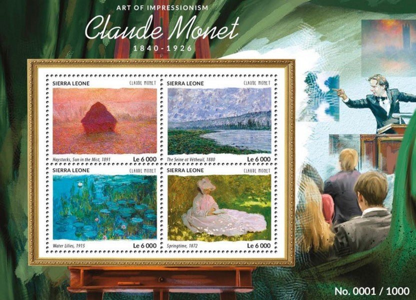 Collana Covoni di fieno - Monet (francobollo Sierra leone 2015) - Lady Nostalgia