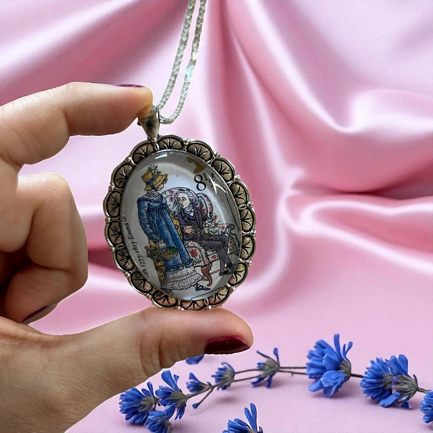 Collana Jane Austen Emma Woodhouse Argento Vintage - Lady Nostalgia