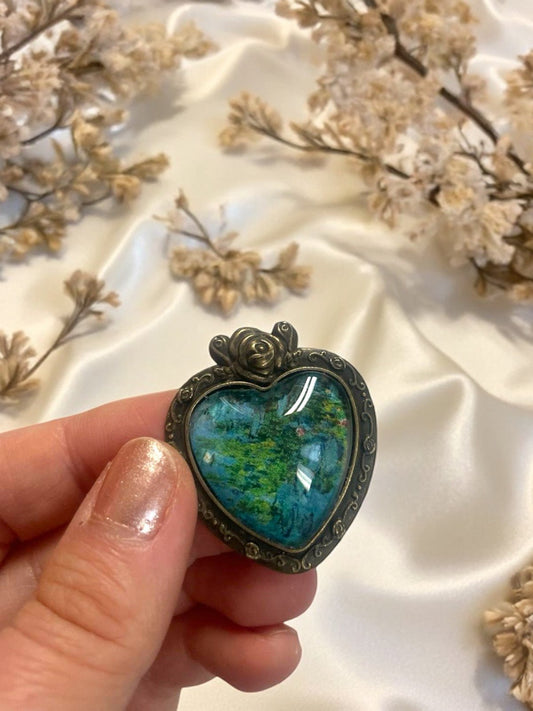 Collana Ninfee - Monet cuore (francobollo Sierra Leone 2015) - Lady Nostalgia