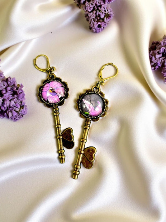 Orecchini chiave Orchidee (francobollo Australia 1996) - Lady Nostalgia