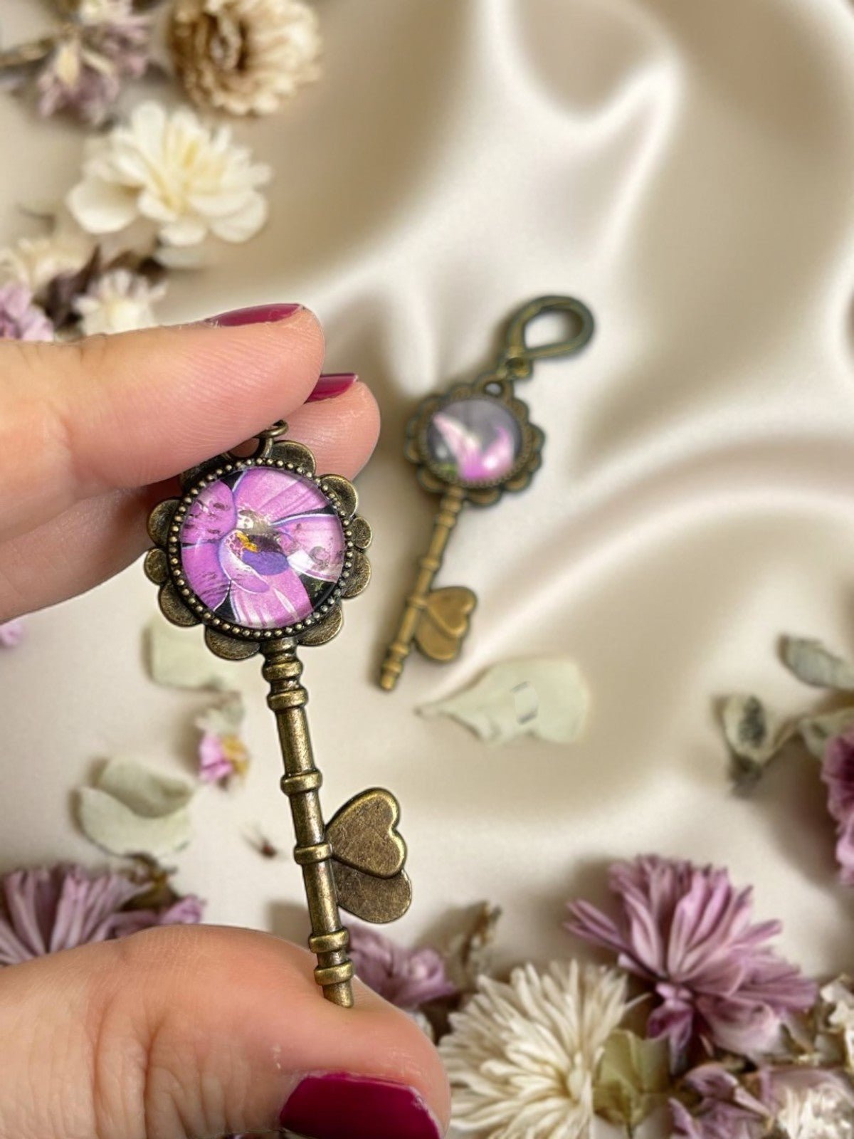 Orecchini chiave Orchidee (francobollo Australia 1996) - Lady Nostalgia