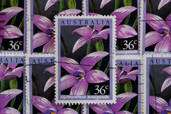 Orecchini chiave Orchidee (francobollo Australia 1996) - Lady Nostalgia