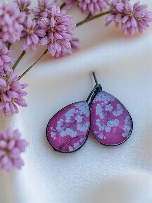 Orecchini goccia Fiori di Ciliegio (francobollo Giappone 1968) - Lady Nostalgia