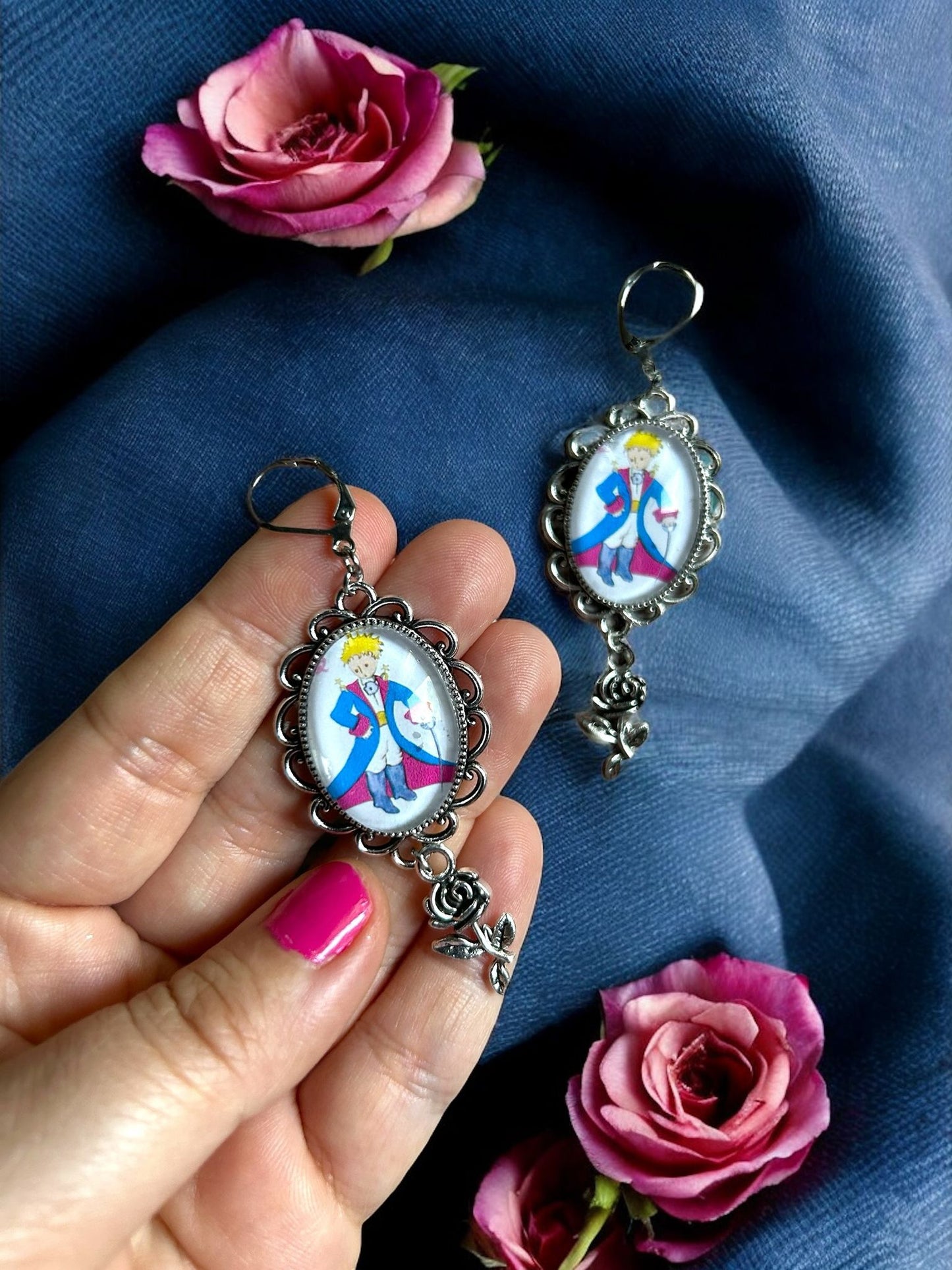 Orecchini "Il Piccolo Principe" - Francobollo Vintage Francese - Lady Nostalgia