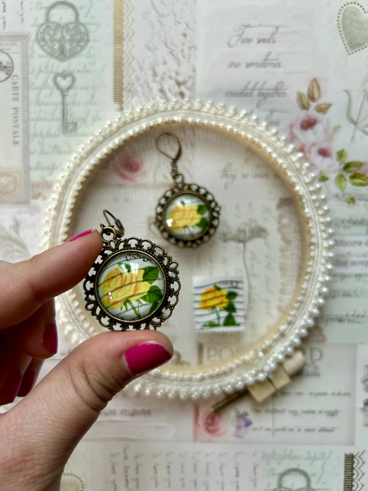 Orecchini Rosa Gialla - Lady Nostalgia