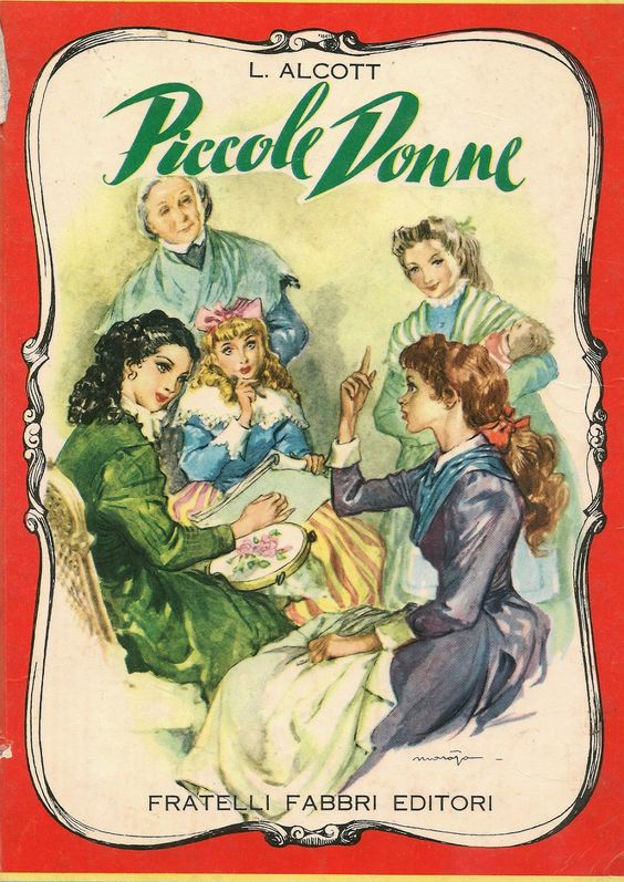 Copertina di un'edizione italiana anni Cinquanta di Piccole Donne con le quattro sorelle March, per la collana artigianale