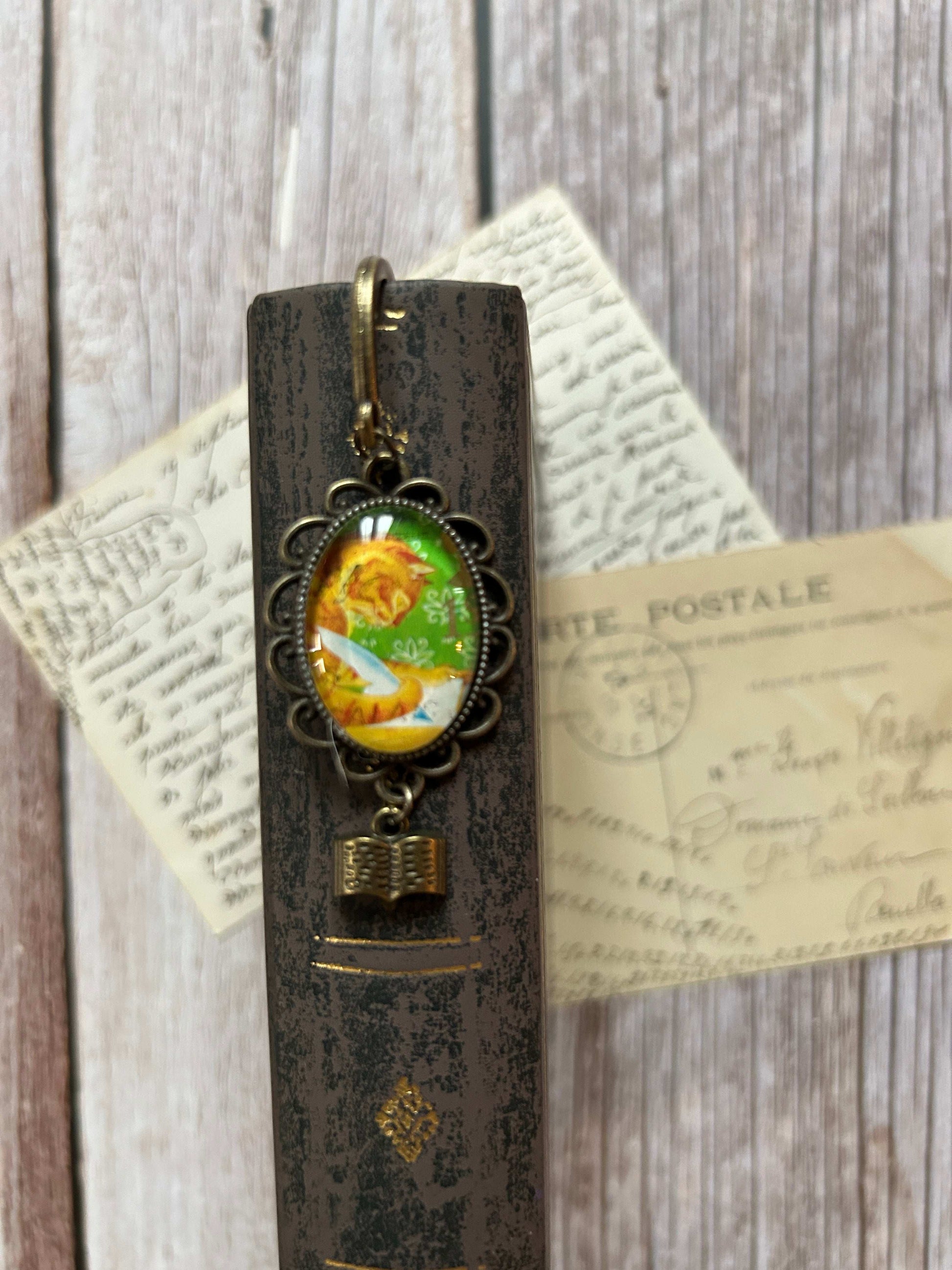 Segnalibro gioiello gatto con timbro - Lady Nostalgia