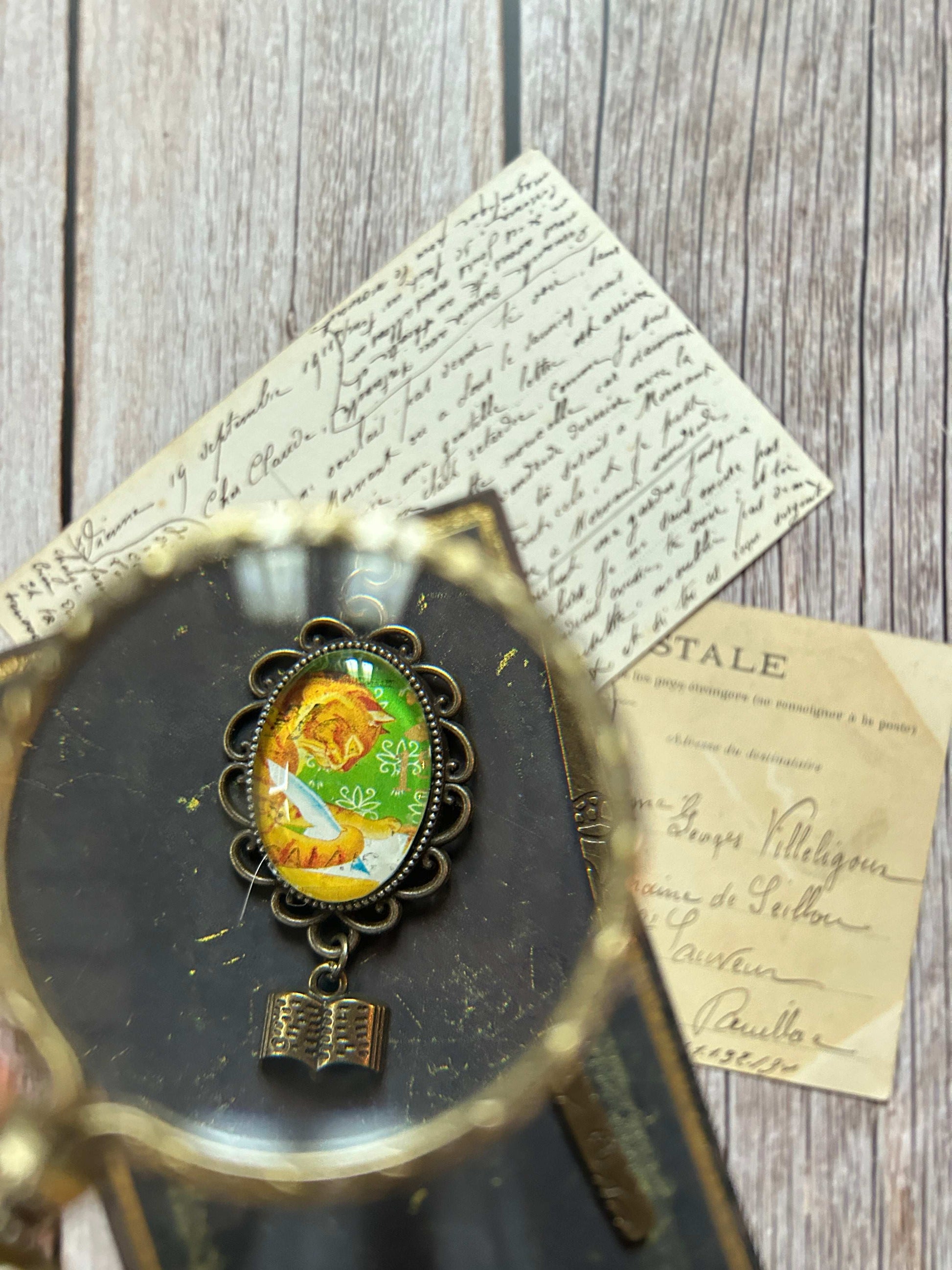 Segnalibro gioiello gatto con timbro - Lady Nostalgia