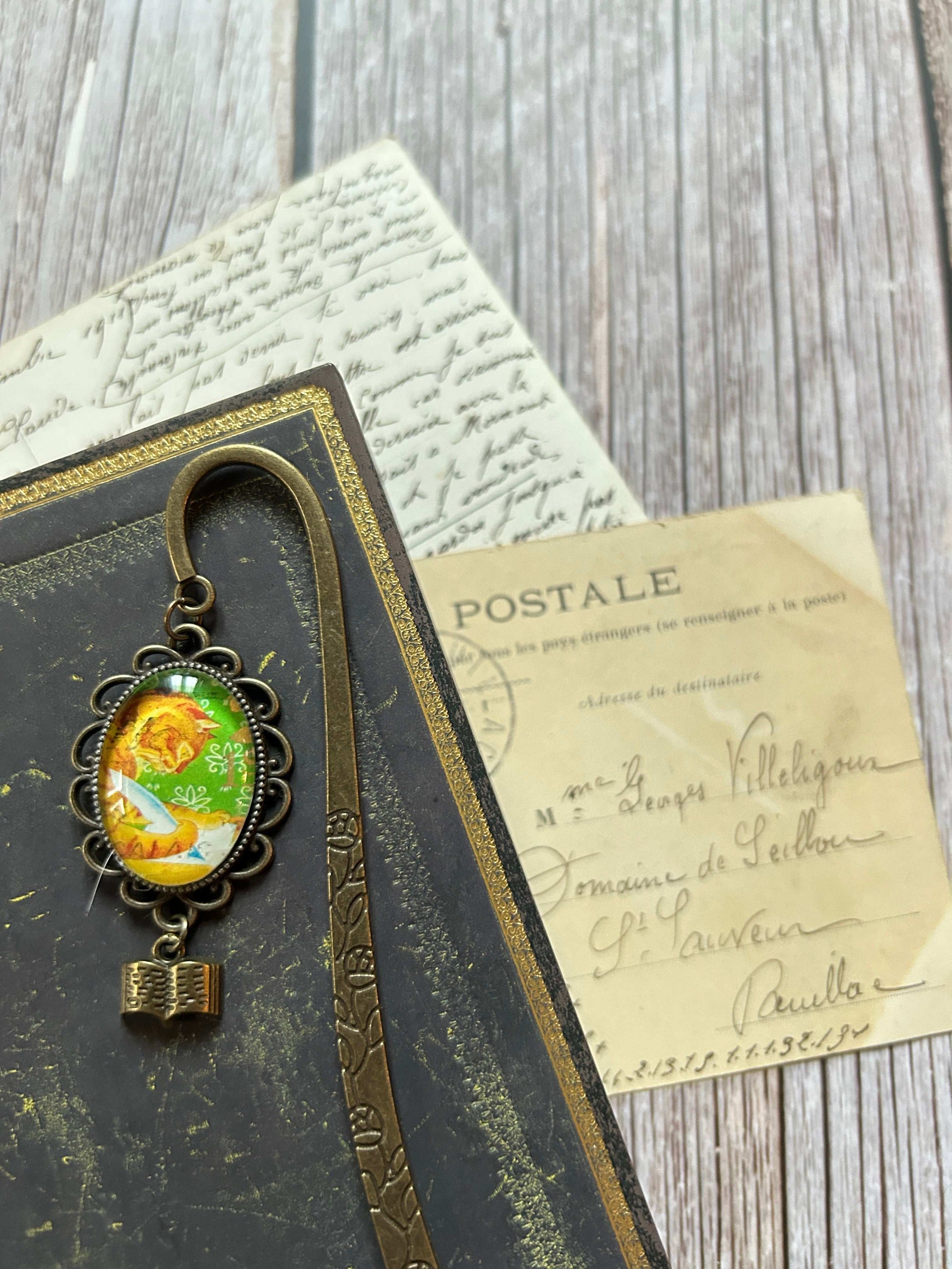 Segnalibro gioiello gatto con timbro - Lady Nostalgia