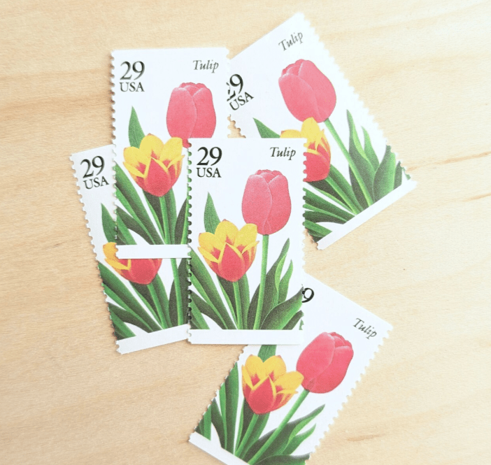 Segnalibro primaverile - Tulipano da francobollo USA🌷 - Lady Nostalgia
