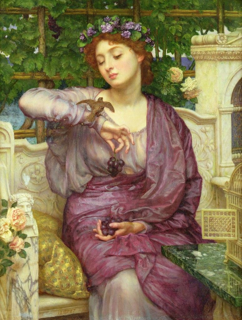 Spilla Corona di Sogni Poynter | Lesbia e il Suo Passero Preraffaelliti | Lady Nostalgia - Lady Nostalgia