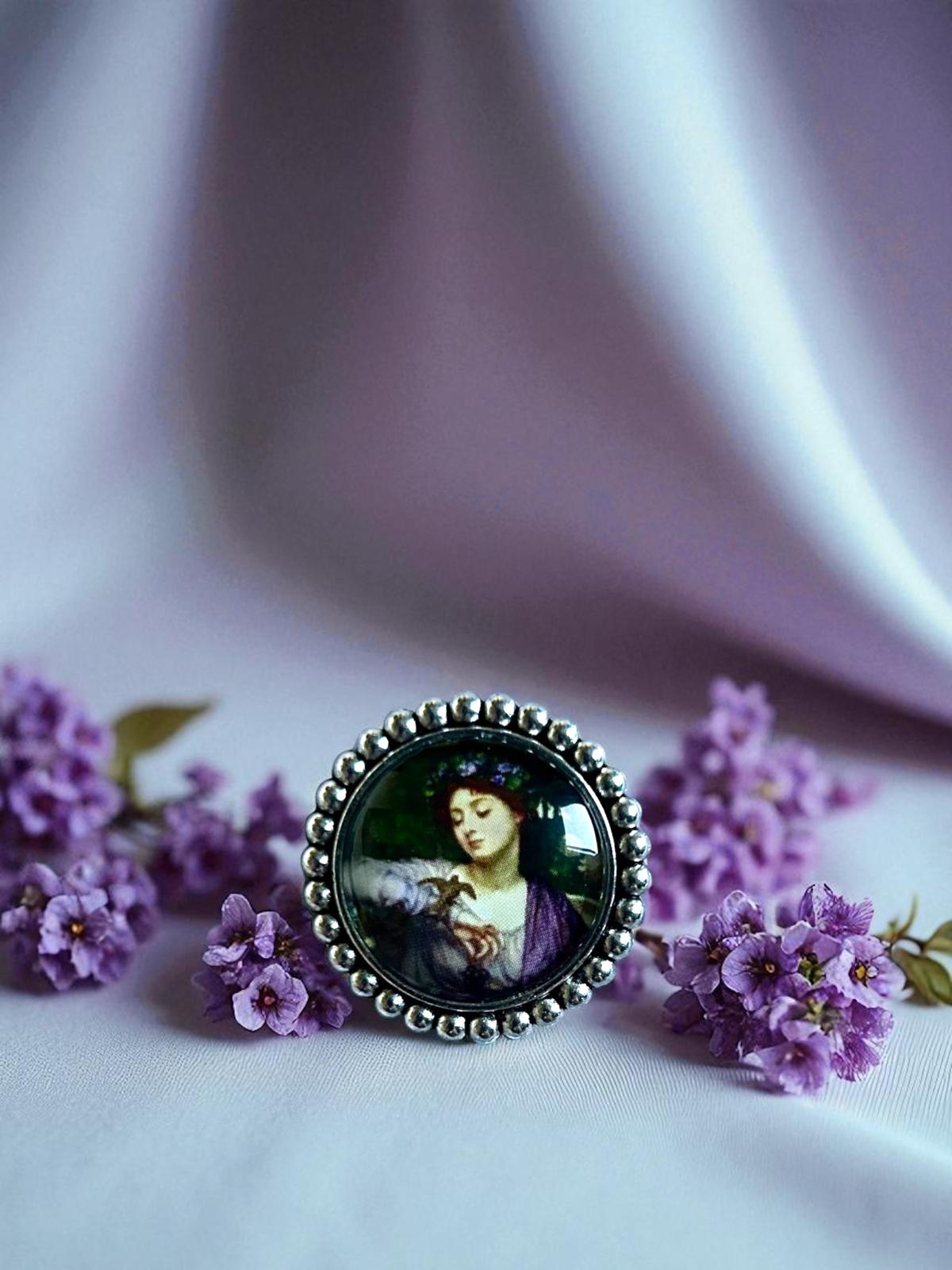 Spilla Corona di Sogni Poynter | Lesbia e il Suo Passero Preraffaelliti | Lady Nostalgia - Lady Nostalgia