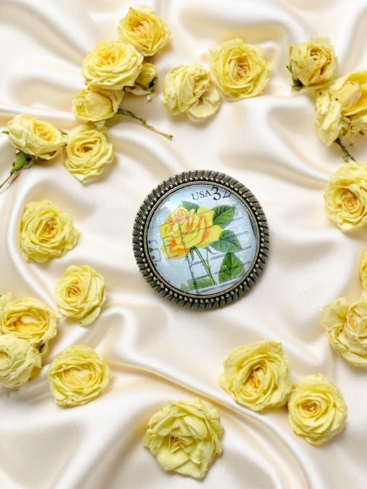 Spilla rosa gialla (francobollo USA 1996) - Lady Nostalgia