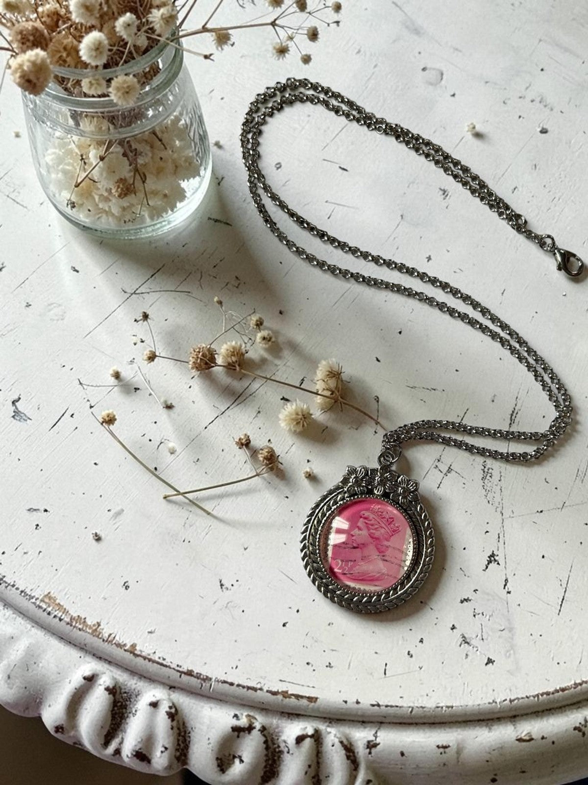 Collana Elisabetta rosa tonda