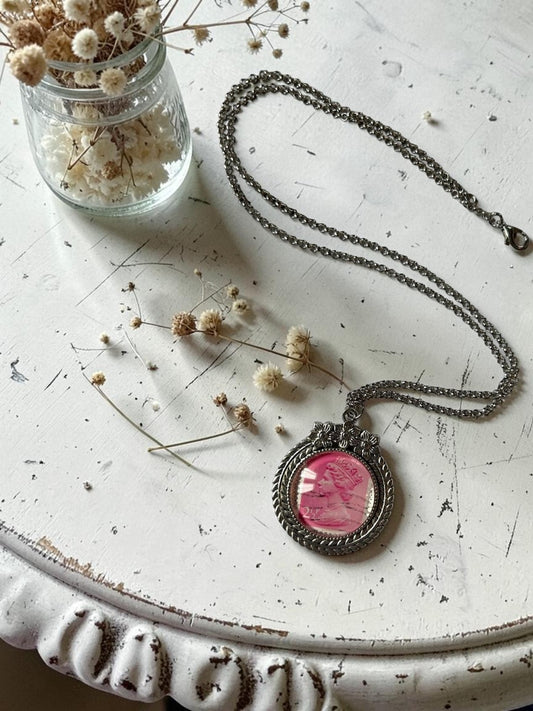 Collana Elisabetta rosa tonda