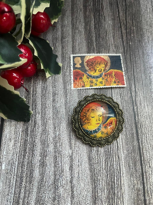 Spilla Natale  angelo tonda