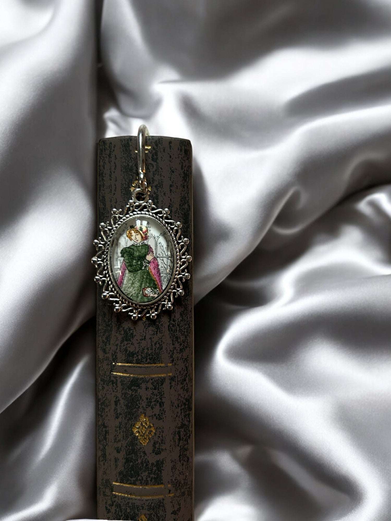 Segnalibro gioiello Jane Austen- Catherine Morland Argento