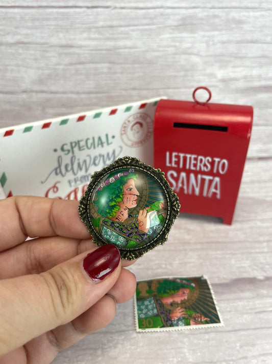 Spilla Natale Angelo verde