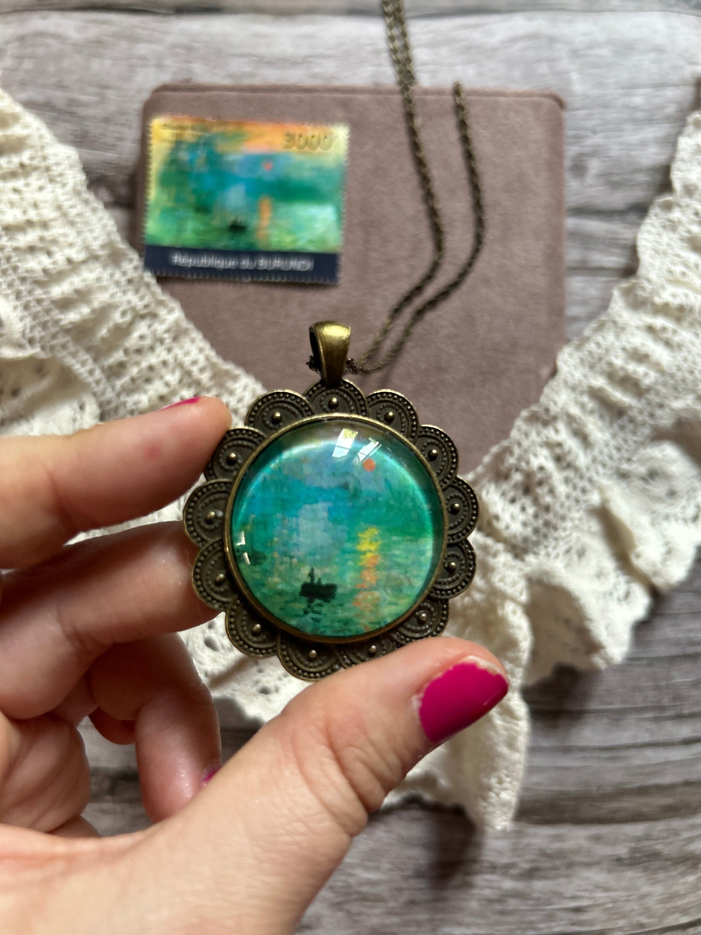 Collana Impressione, levar del sole - Monet (francobollo Burundi 2012) - Lady Nostalgia