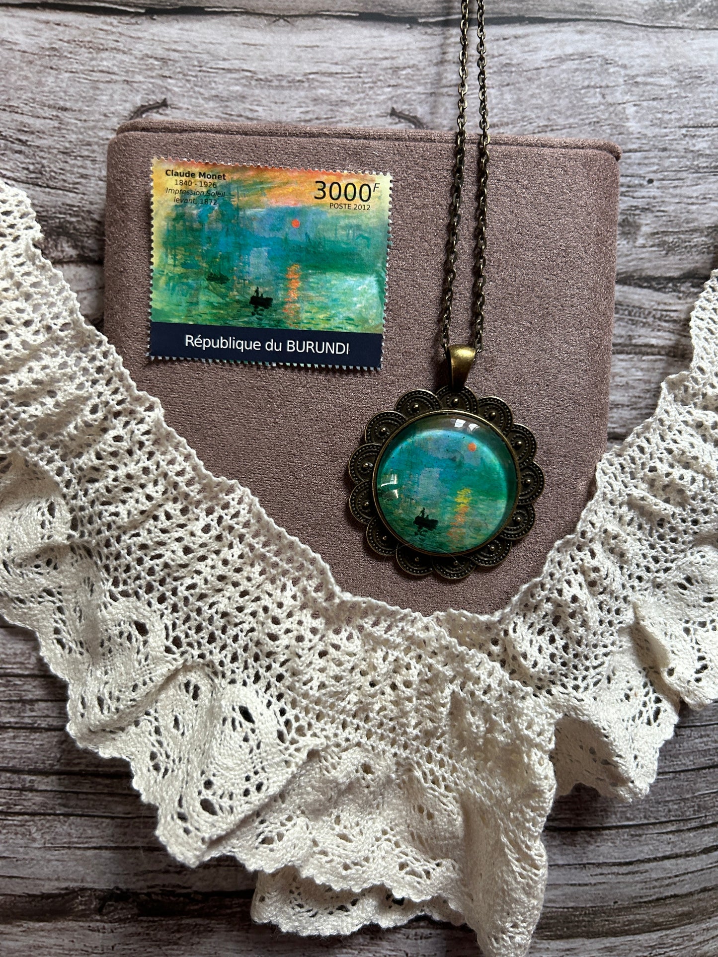Collana Impressione, levar del sole - Monet (francobollo Burundi 2012) - Lady Nostalgia