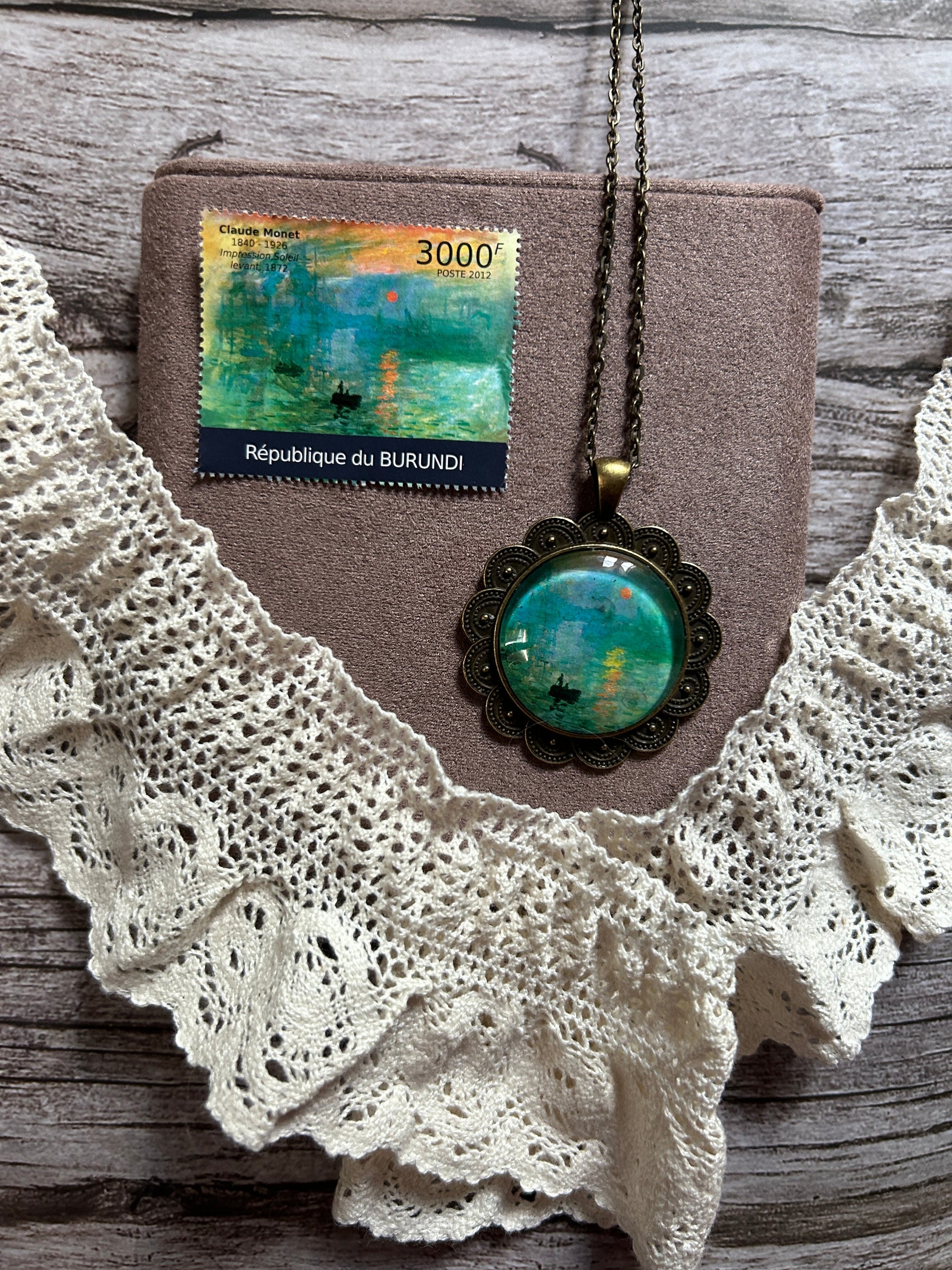 Collana Impressione, levar del sole - Monet (francobollo Burundi 2012) - Lady Nostalgia