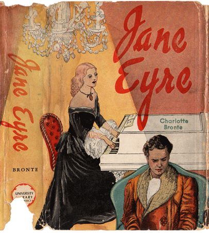 Collana con ciondolo ovale: copertina vintage di Jane Eyre, dal film del 1943 con Orson Welles e Joan Fontaine