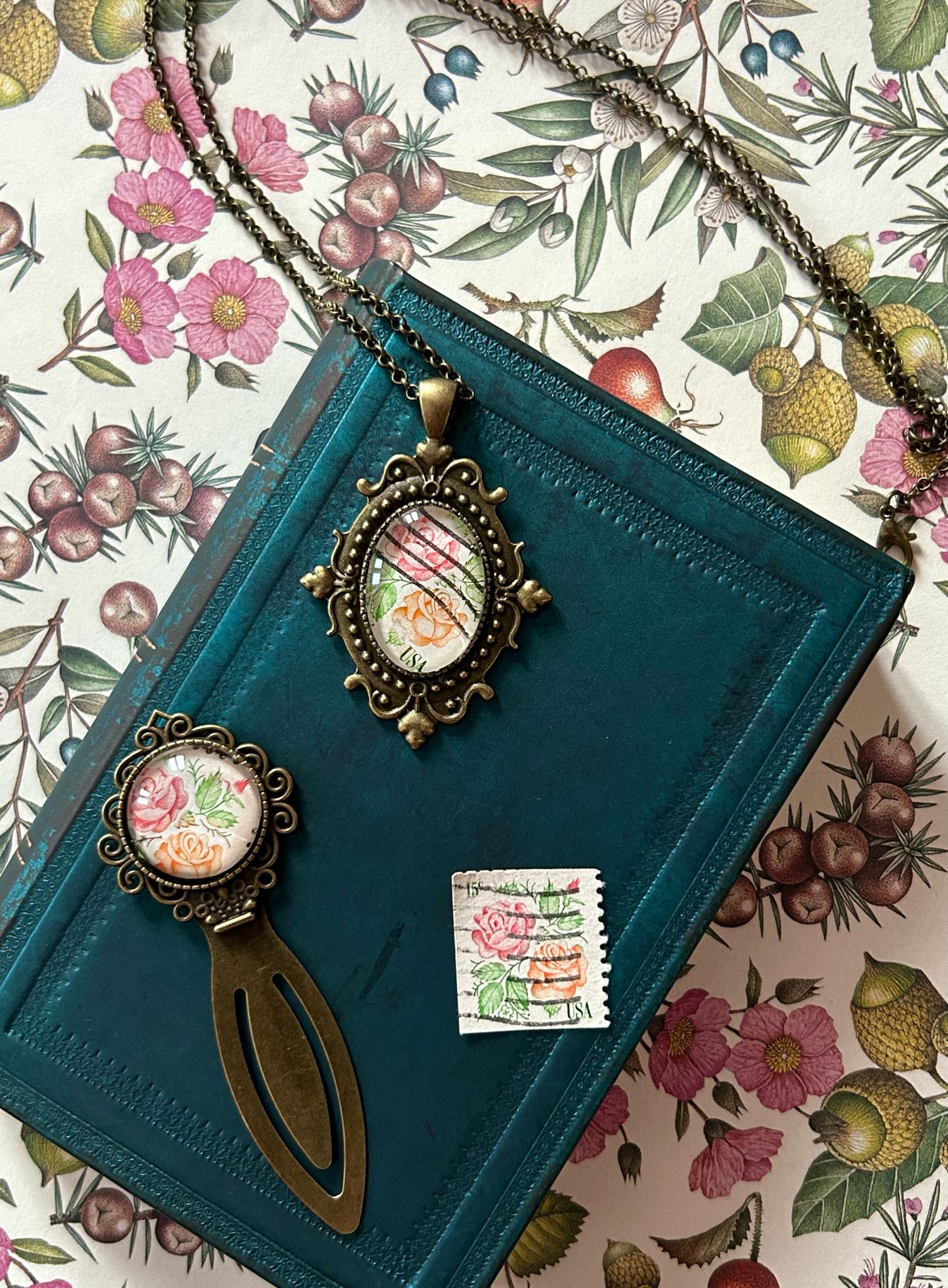 Collana romantica rose (francobollo USA 1978) - Lady Nostalgia