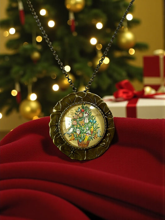 Collana - spilla natalizia primo albero illuminato - Lady Nostalgia