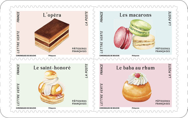 Altri quattro francobolli francesi dedicati ai dolci della pasticceria francese