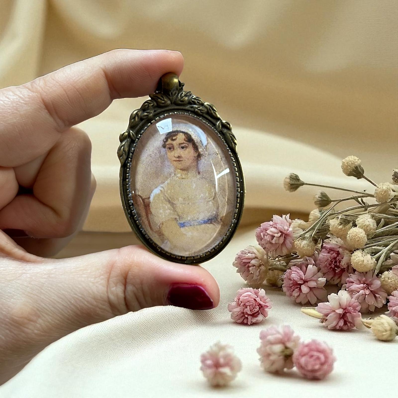 Jane Austen ritratto - Collana grande Bronzo - Lady Nostalgia