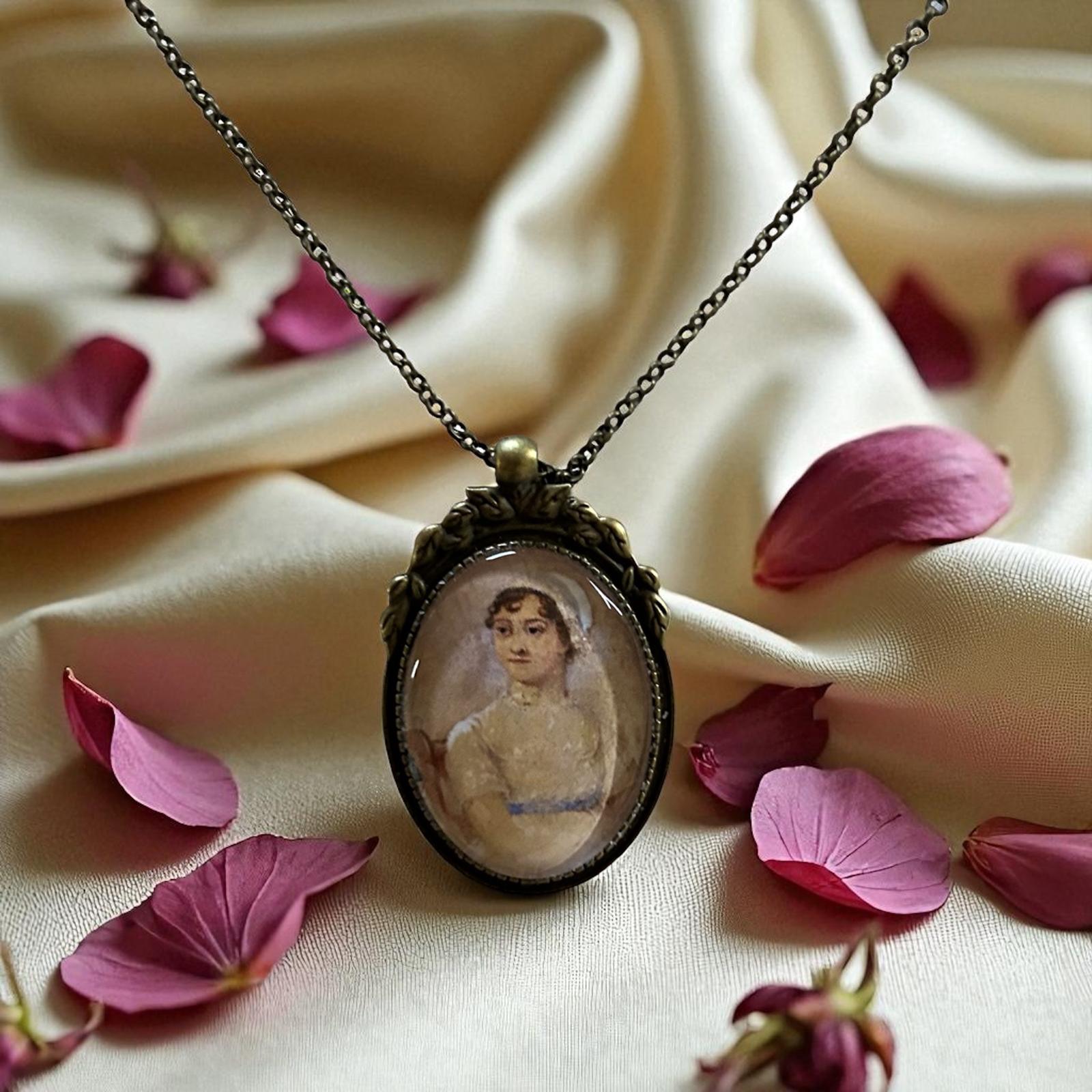 Jane Austen ritratto - Collana grande Bronzo - Lady Nostalgia
