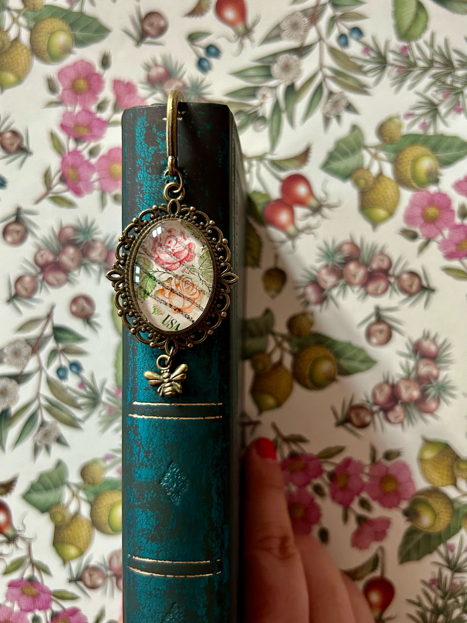 Segnalibro gioiello rose (francobollo USA 1978) - Lady Nostalgia