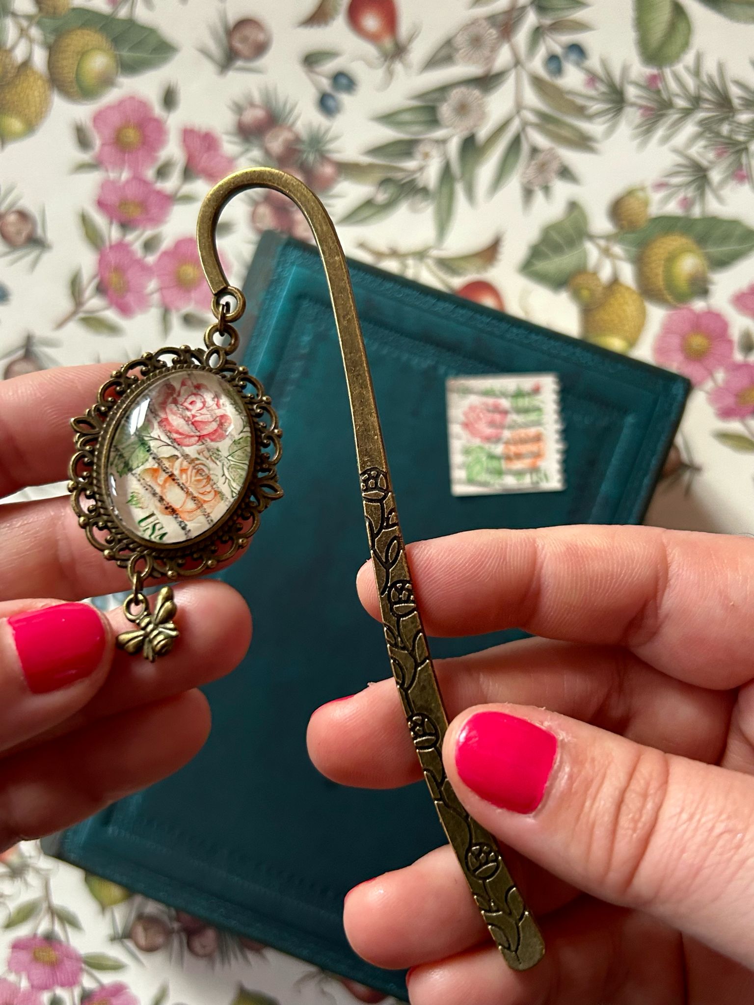 Segnalibro gioiello rose (francobollo USA 1978) - Lady Nostalgia