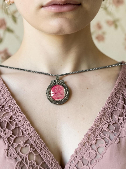 Collana Elisabetta rosa tonda