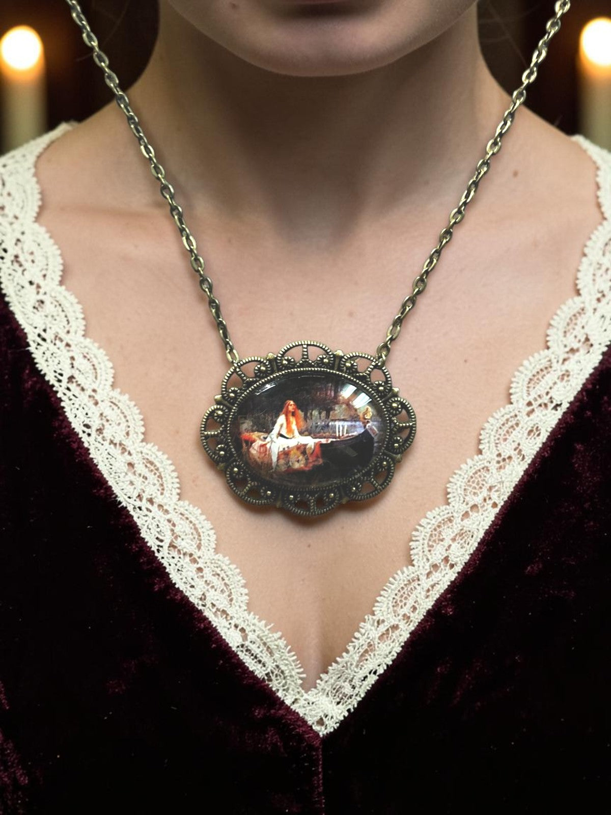 Collana Lady of Shalott Waterhouse Preraffaellita